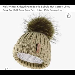 FURTALK Kids knitted Pom Beanie Bobble Hat FauxFur